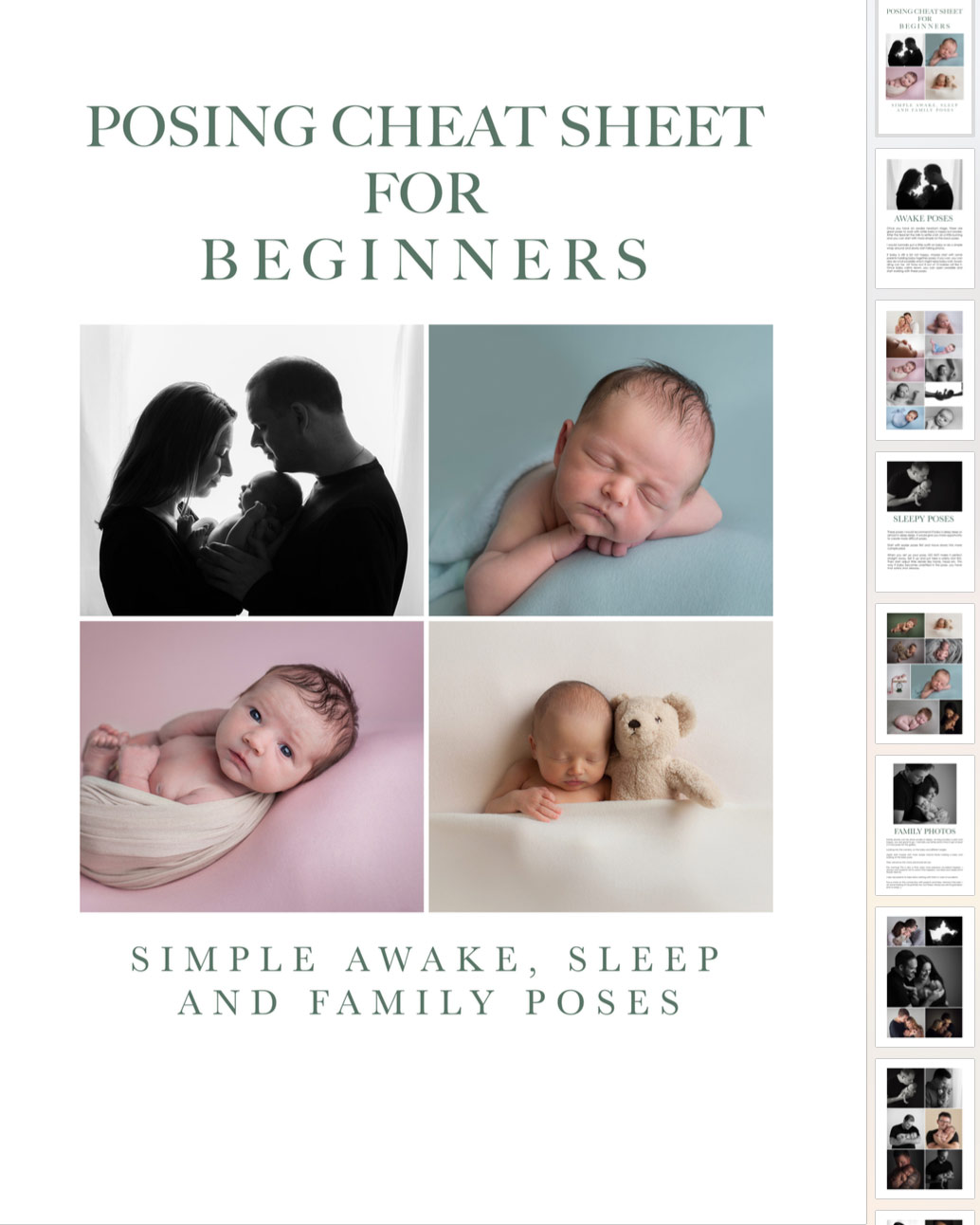 Newborn posing cheat sheet posing guide for beginners